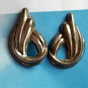 Vintage sterling silver Earrings Teardrop 925